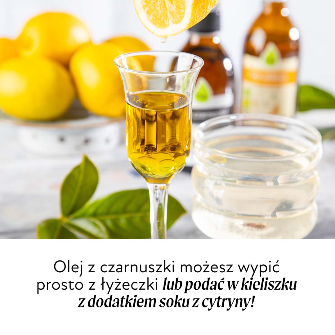 Olej z czarnuszki z octem owocowym