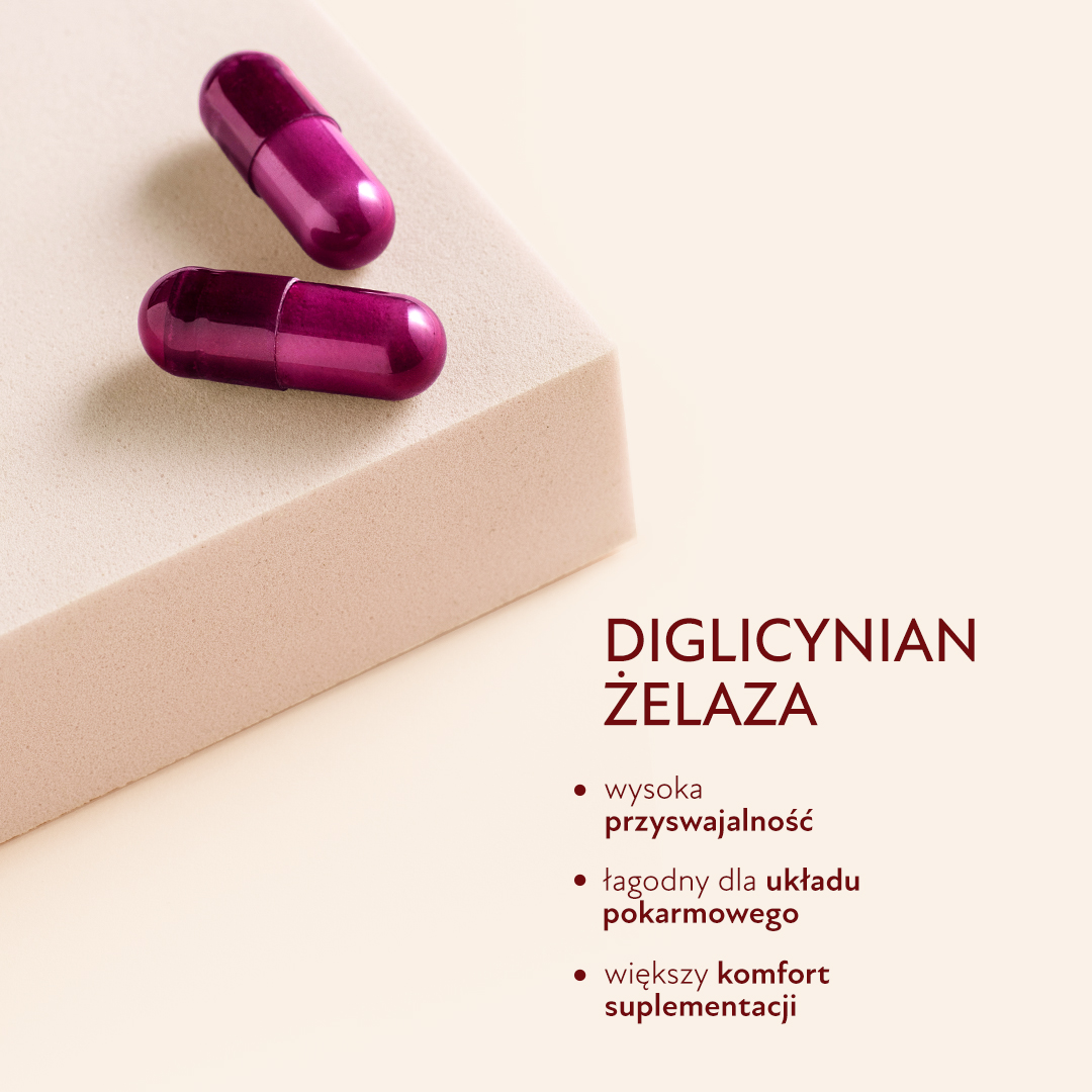 Żelazo z witaminą C, laktoferyną i kwasem foliowym Olini