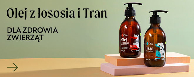 Olej z łososia i Tran dla psa i kota Olini