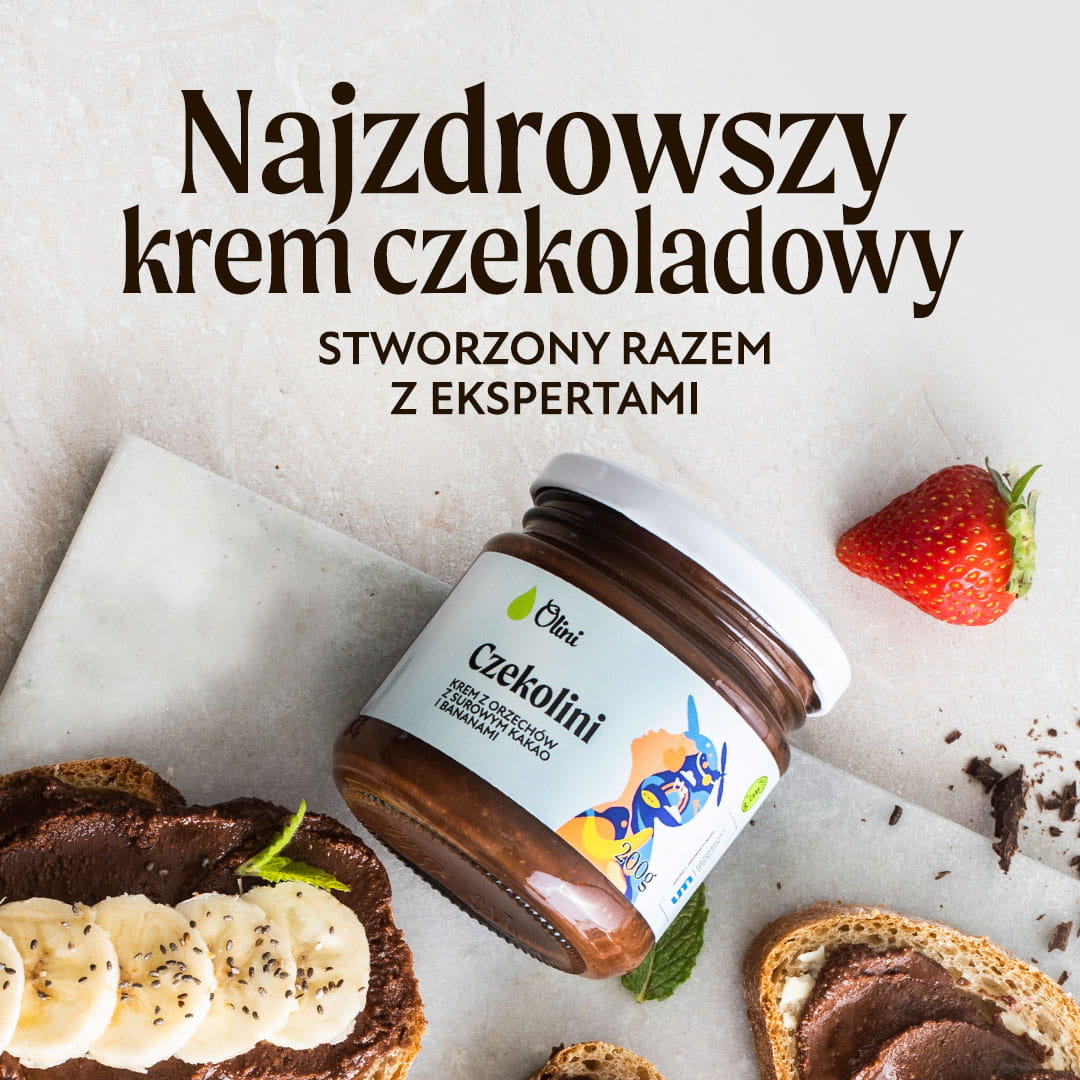 Czekolini - krem z orzechów arachidowych z kakao i bananami Olini