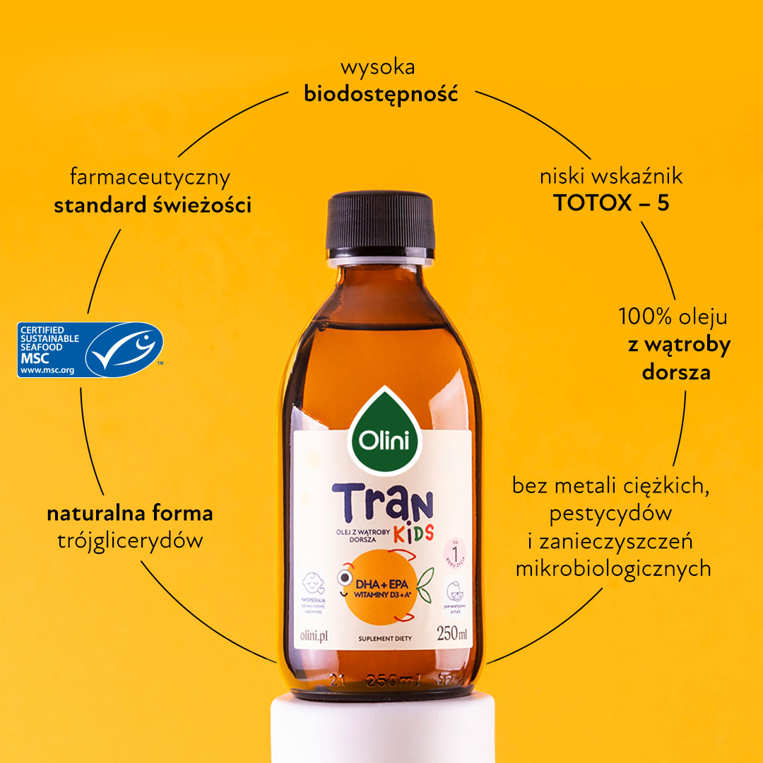 Tran o smaku pomarańczowym Olini