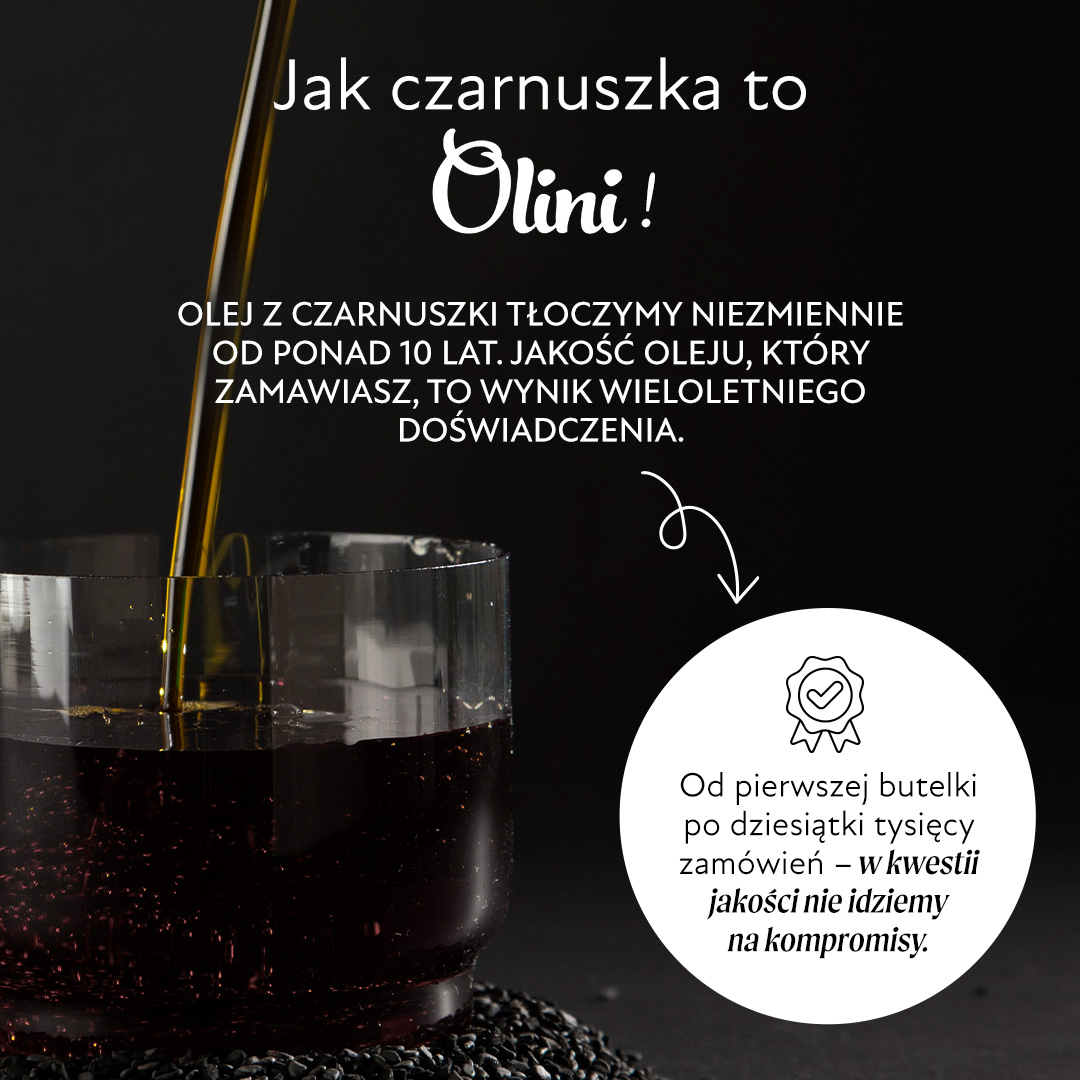 Olej z czarnuszki Olini tłoczony na zimno