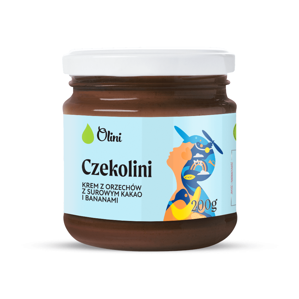 Czekolini - krem z orzechów arachidowych z kakao i bananami Olini