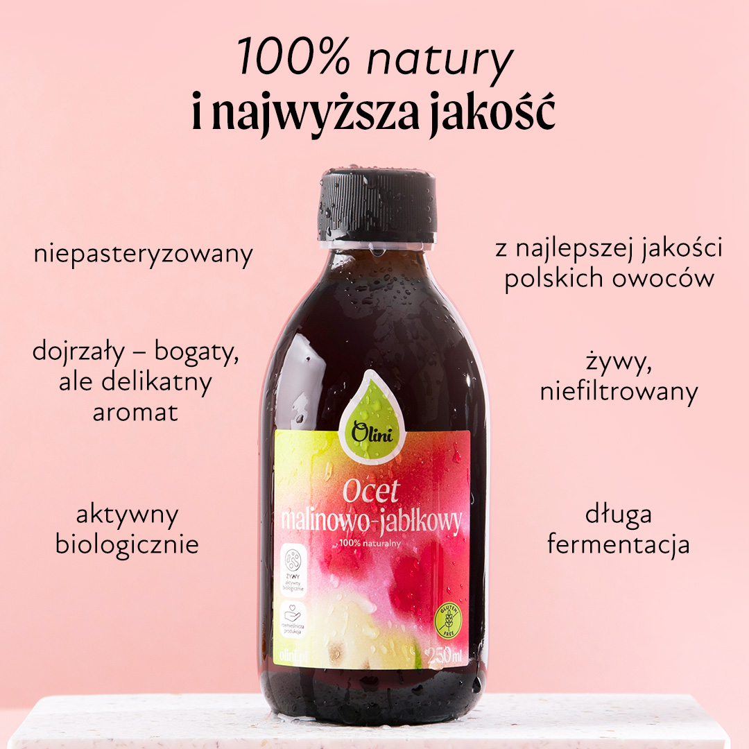 Ocet malinowo-jabłkowy Olini