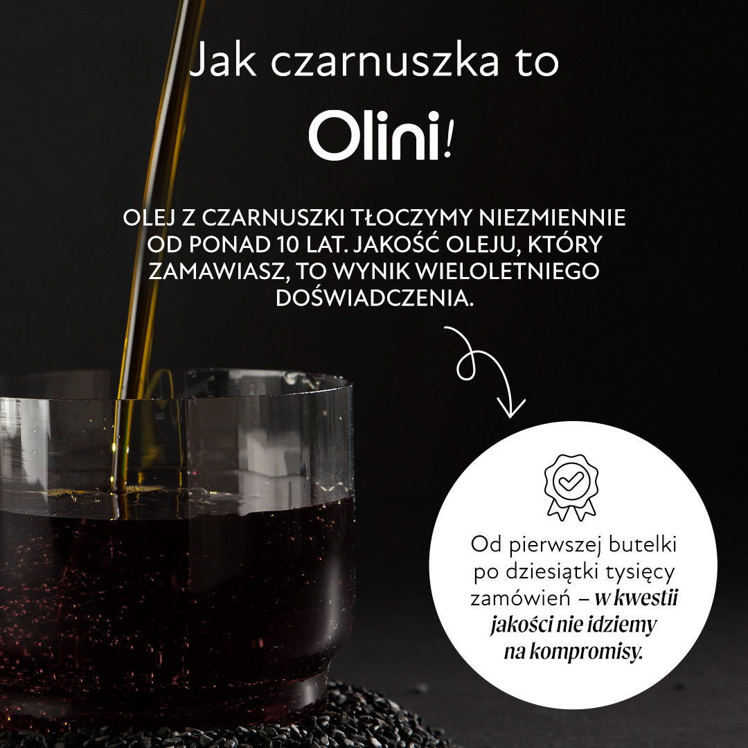 Olej z czarnuszki Olini tłoczony na zimno