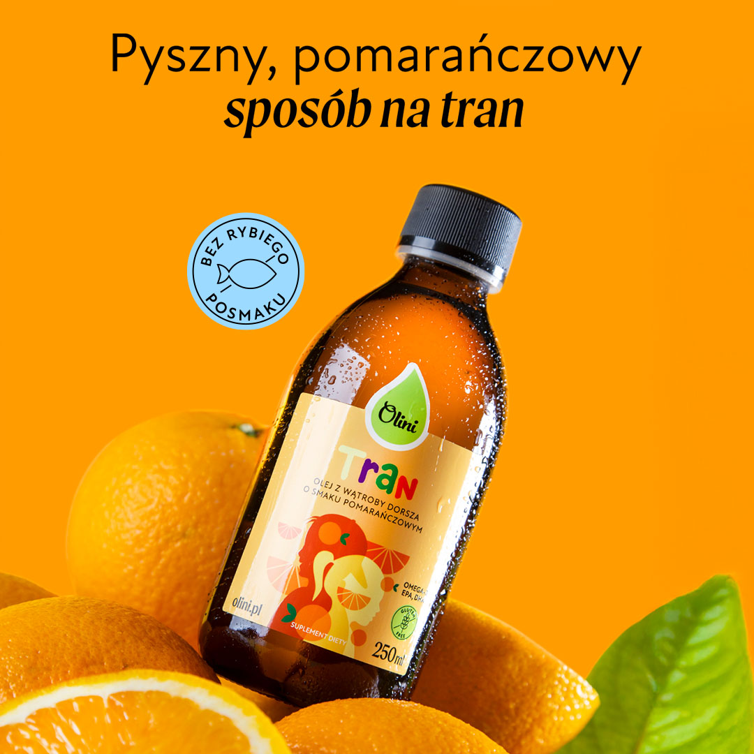 Tran o smaku pomarańczowym Olini
