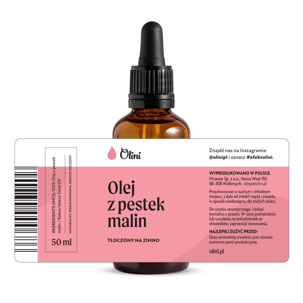 Olej kosmetyczny z pestek malin Olini