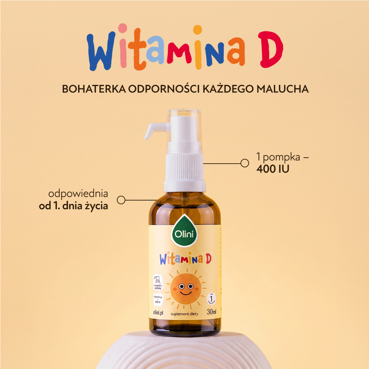 Witamina D dla dzieci i niemowląt Olini