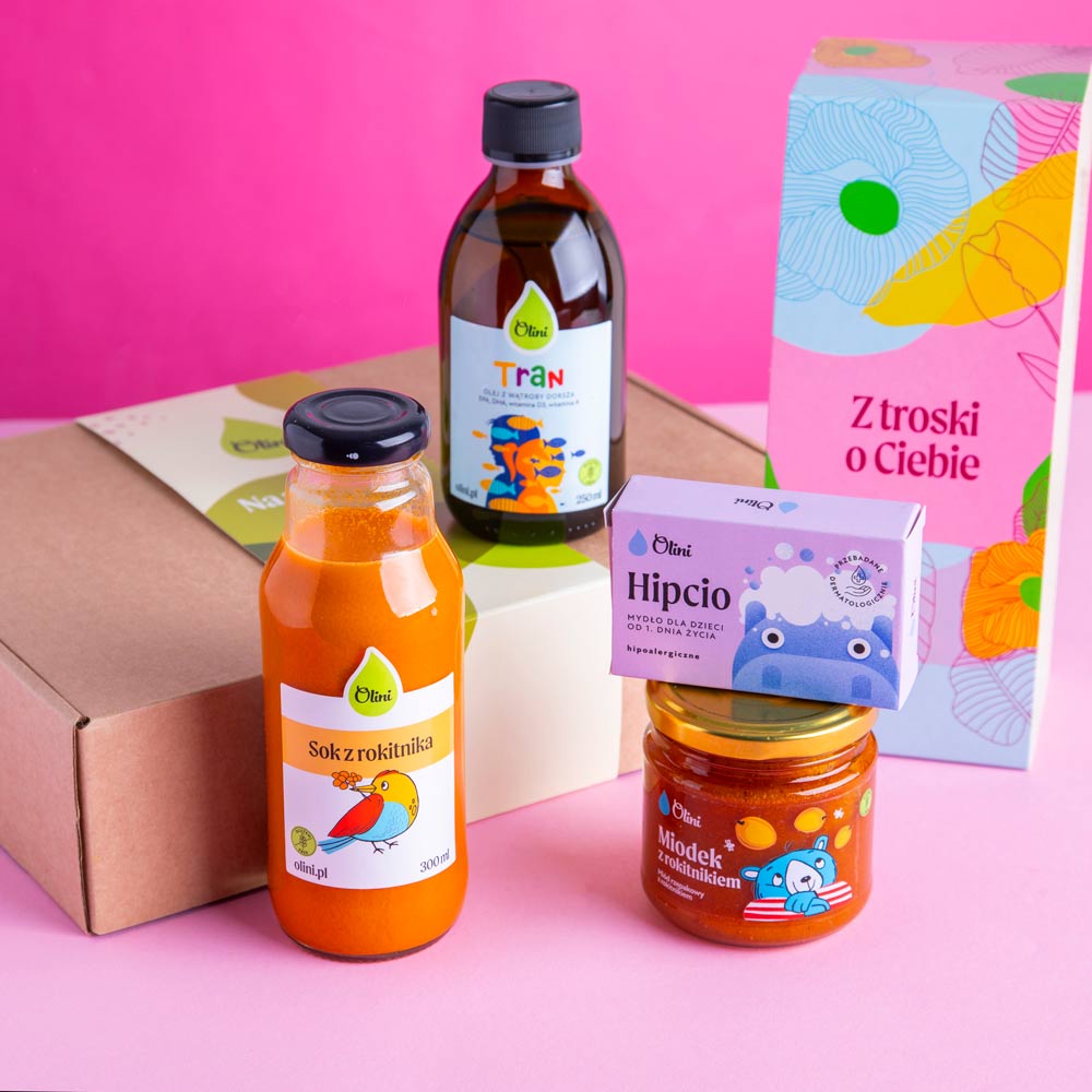 Prezent w pięknym pudełku Olini - kartka GRATIS