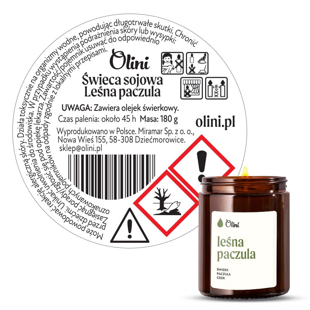 Świeca sojowa Leśna Paczula Olini