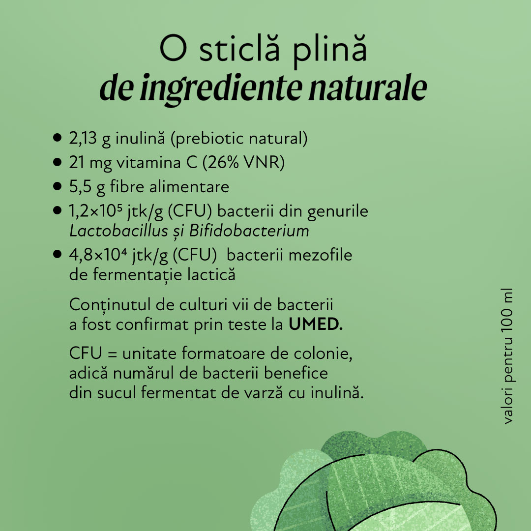 Suc de varză albă lacto-fermentat Olini Suc de varză albă lacto-fermentat Olini