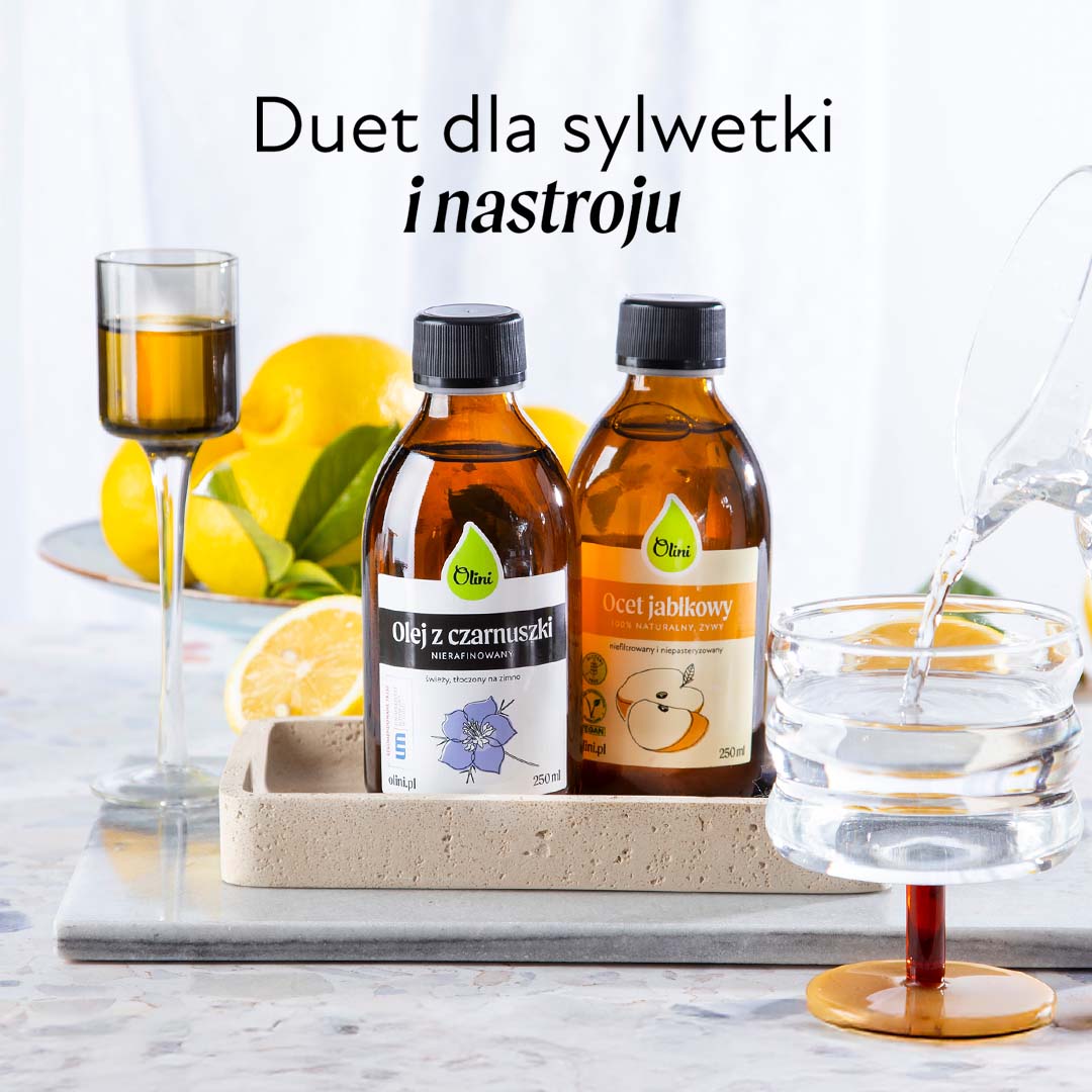 Olej z czarnuszki z octem owocowym