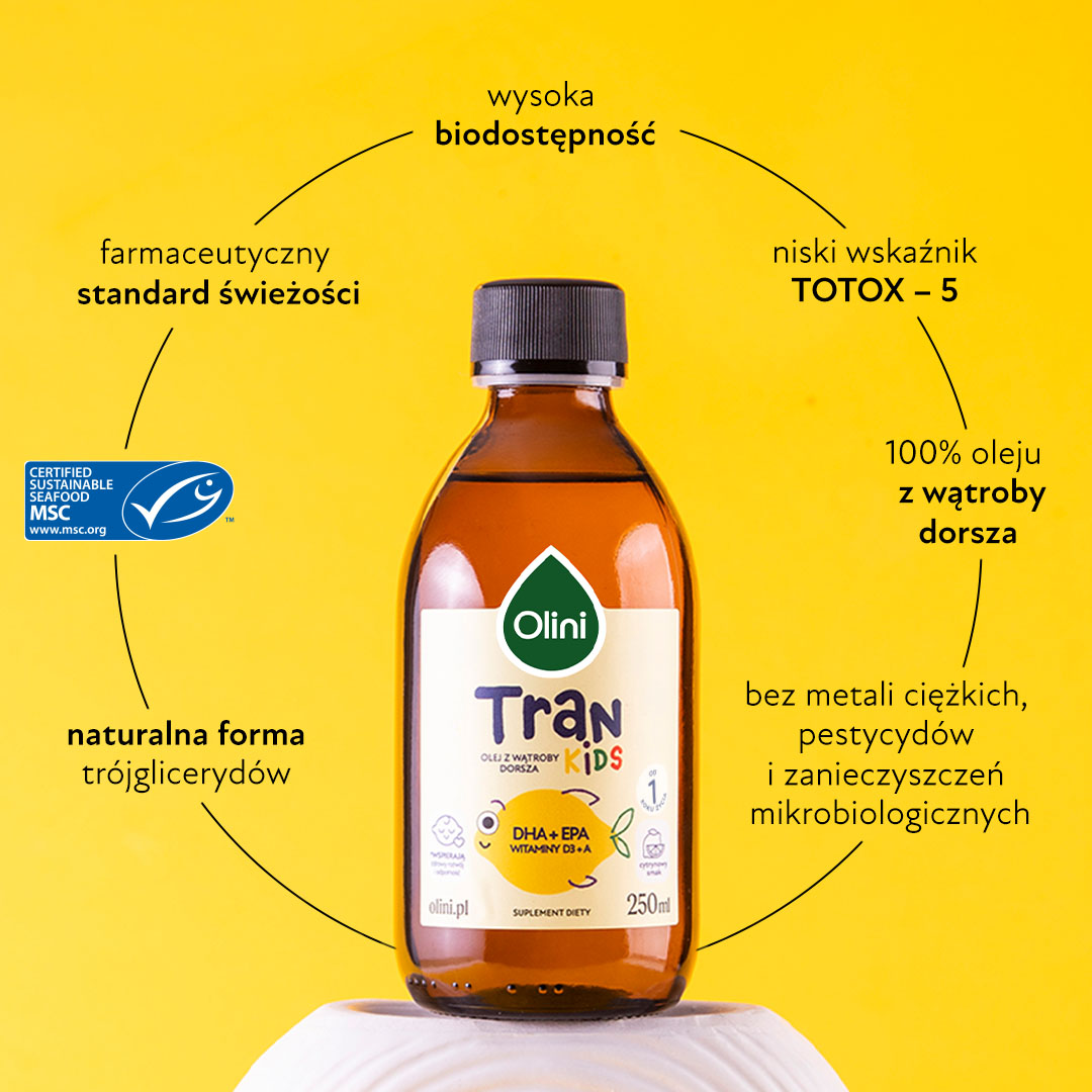 Tran o smaku cytrynowym Olini