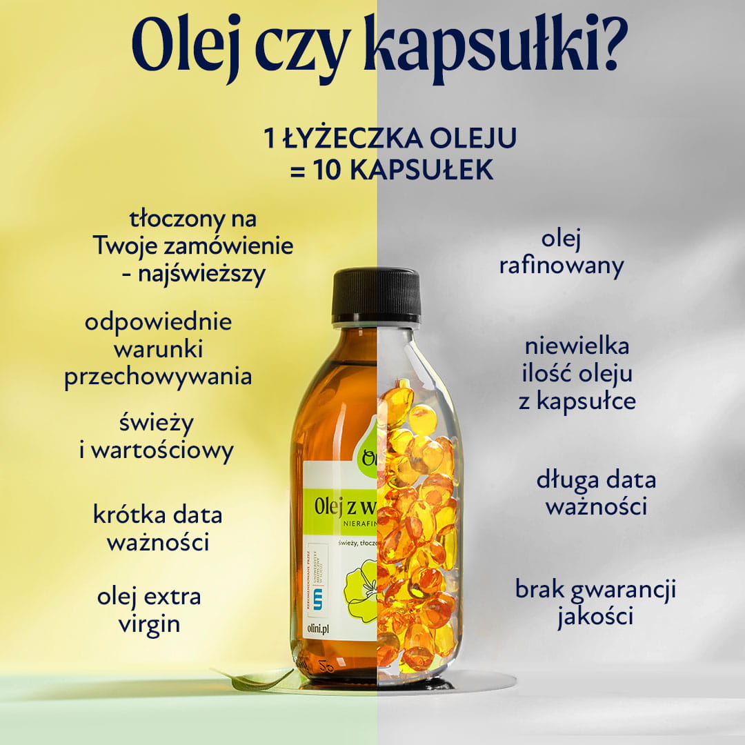 Olej z wiesiołka w płynie czy w kapsułkach?
